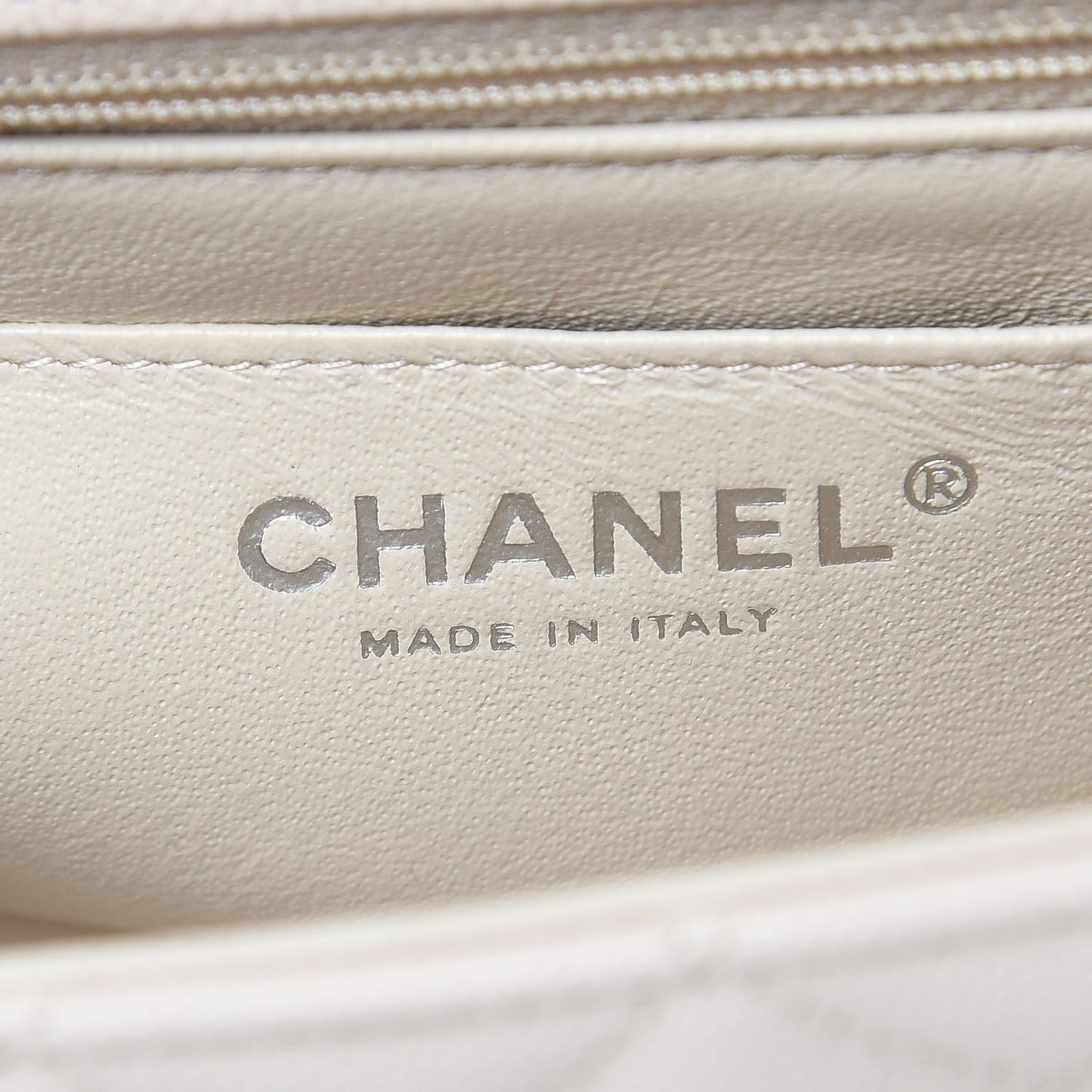 Caviar Quilted Mini Rectangular Flap Light Beige