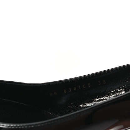Saint Laurent Patent Opyum 85 Slingback Pumps 36 Black Gold 9 of 10