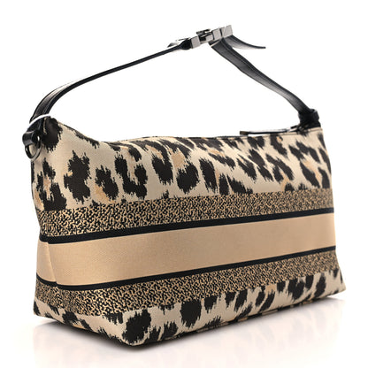 Christian Dior Canvas Mizza Embroidered Medium Leopard DiorTravel Nomad Pouch Beige 4 of 11
