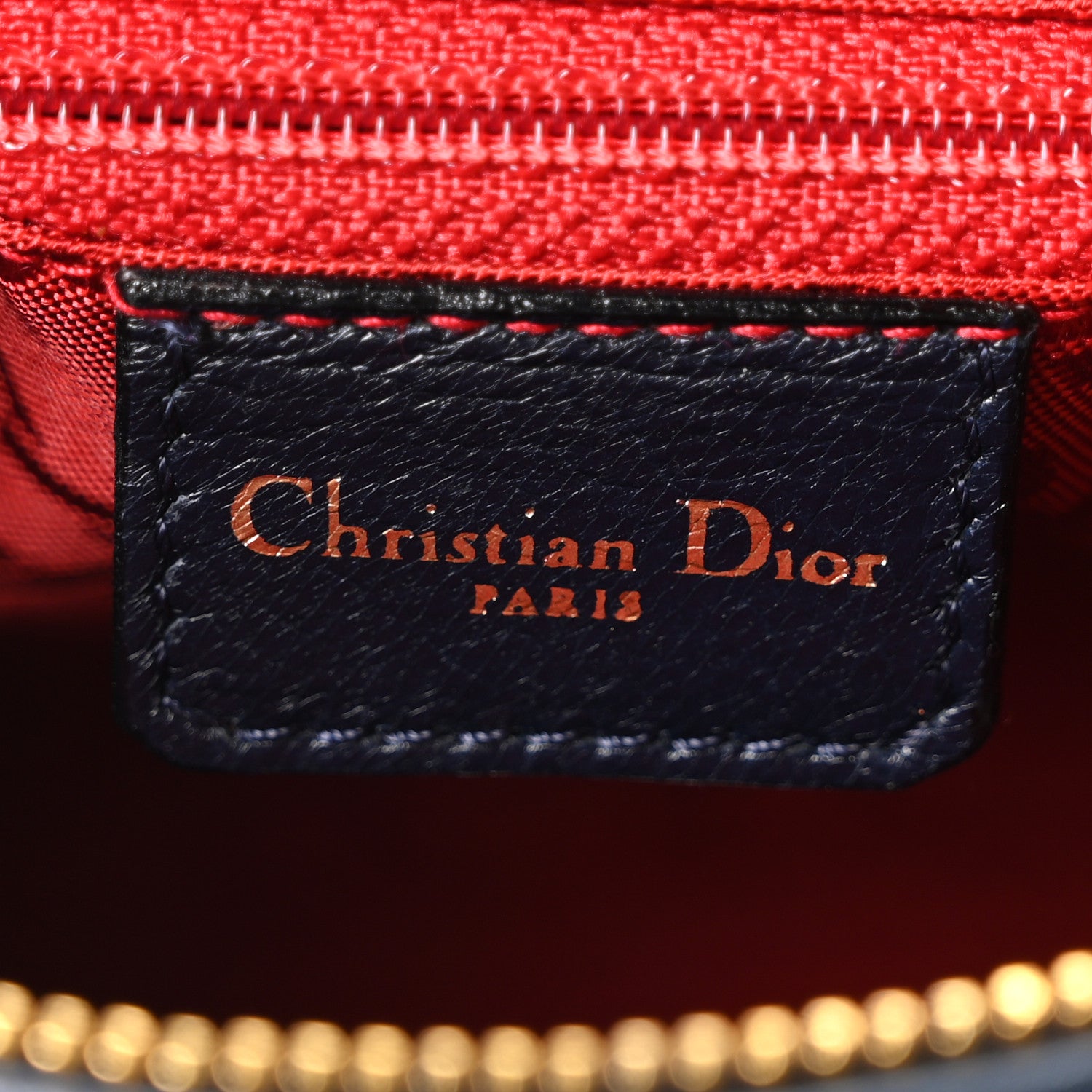Christian Dior Lambskin Cannage Medium Lady Dior Navy Blue 5 of 9