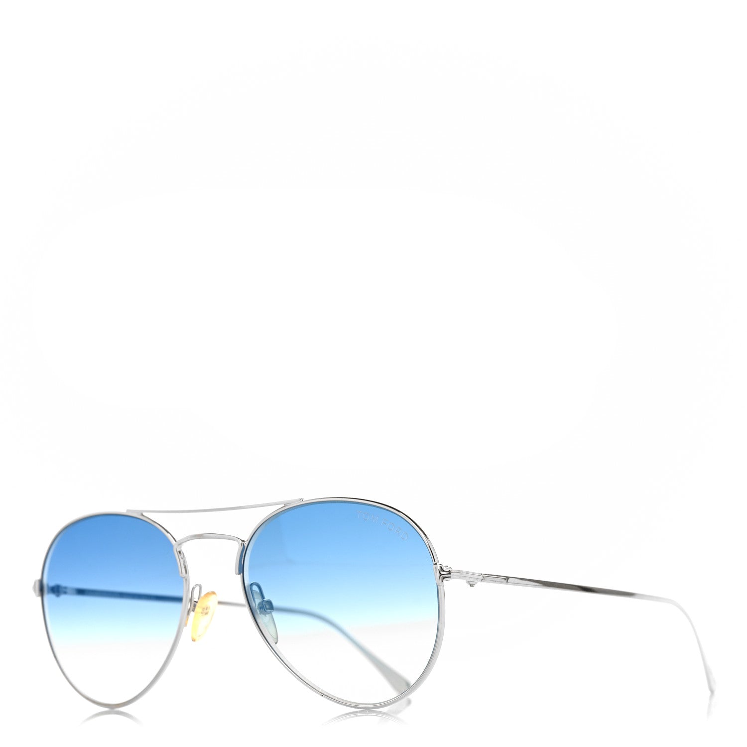 Tom Ford Metal Ace-02 Aviator Sunglasses TF551 Silver Blue 1 of 7
