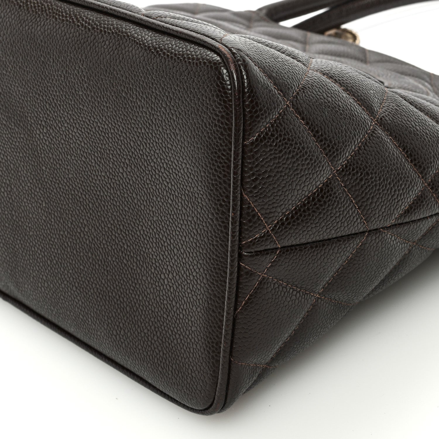 Chanel Caviar Quilted Medallion Tote Dark Brown 10 of 10