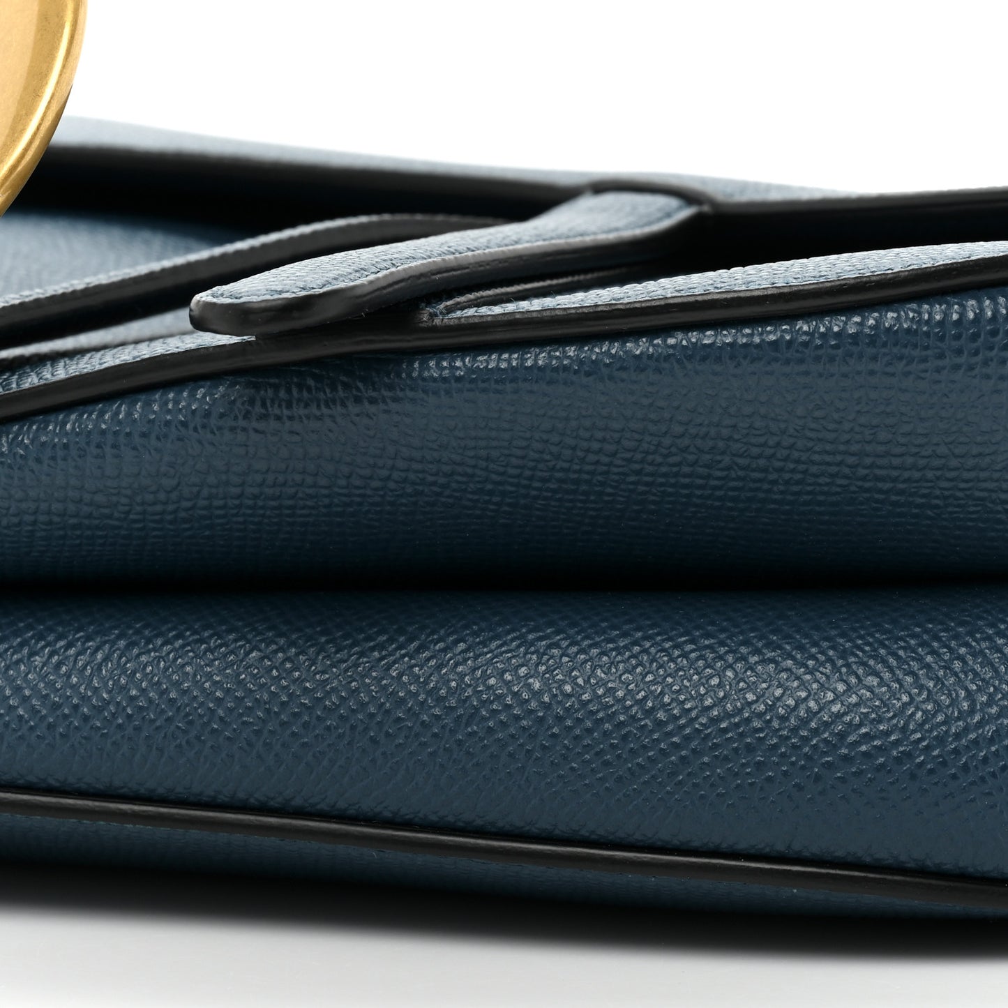 Grained Calfskin Saddle Bag Navy