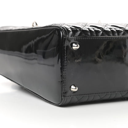 Christian Dior Patent Cannage Large Lady Dior Black 9 of 11