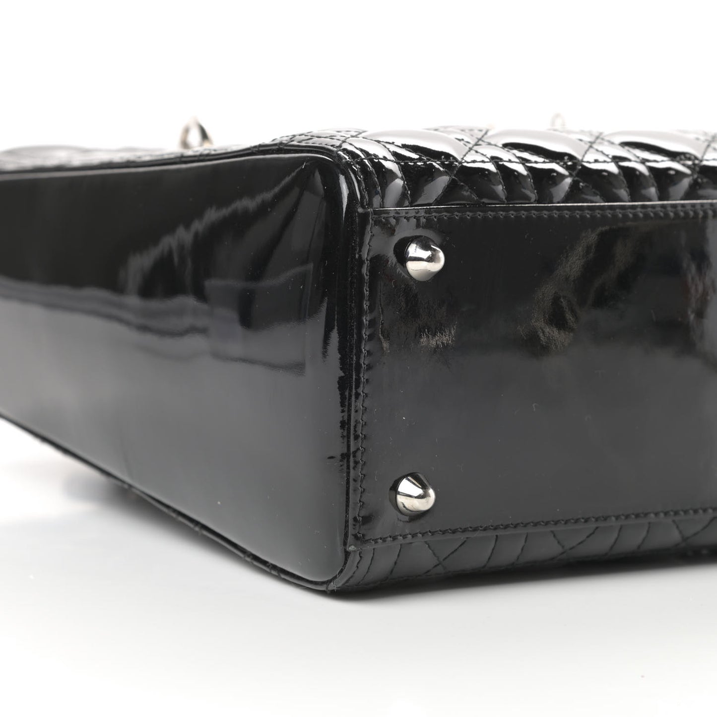 Patent Cannage Large Lady Dior Black