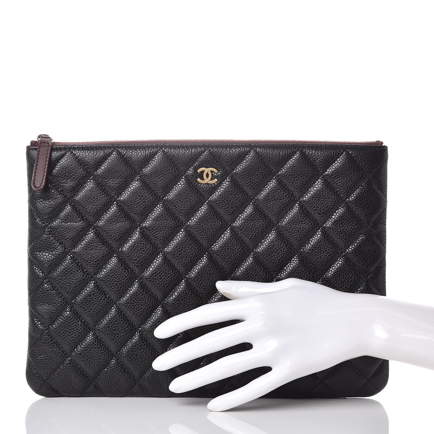 Chanel Caviar Quilted Medium Cosmetic Case Black 2 of 8