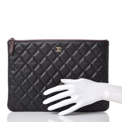 Chanel Caviar Quilted Medium Cosmetic Case Black 2 of 8