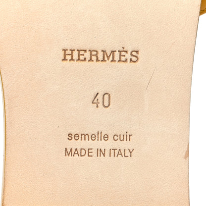 Hermes Box Calfskin Oran Sandals 40 Jaune Citron 7 of 8