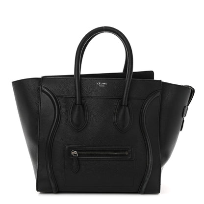 Celine Drummed Calfskin Mini Luggage Black 1 of 19