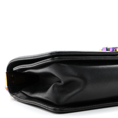 Chanel Lambskin LED Iridescent Metal Medium Boy Flap Black Multicolor 9 of 13