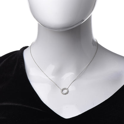 Tiffany Platinum Diamond Small Open Circle Pendant Necklace 2 of 6