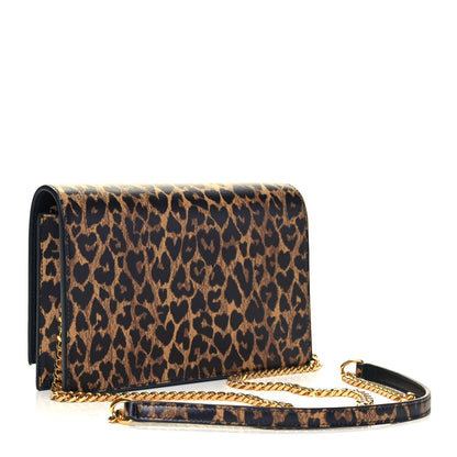 Saint Laurent Calfskin Heart Leopard Print Classic Monogram Kate Tassel Satchel Toffee 3 of 8