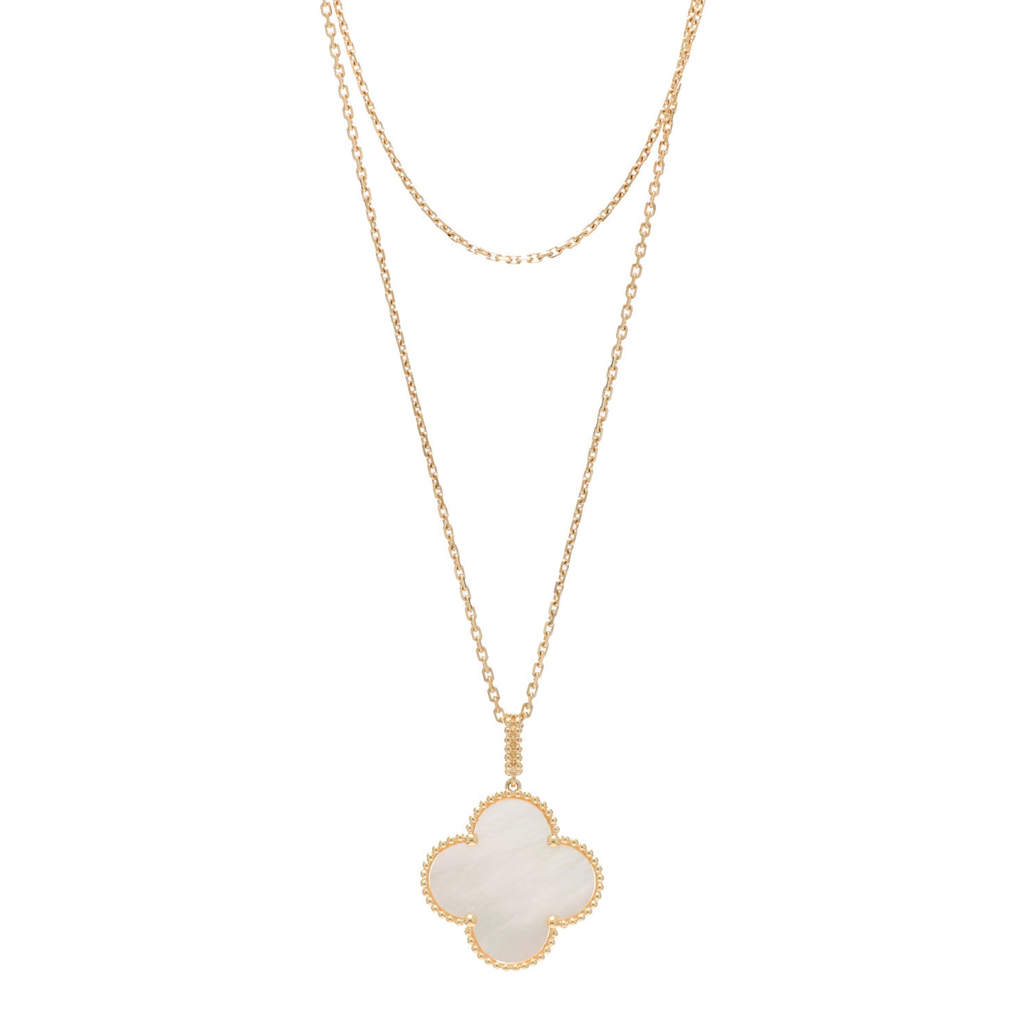 18K Yellow Gold Mother of Pearl Magic Alhambra Long Necklace
