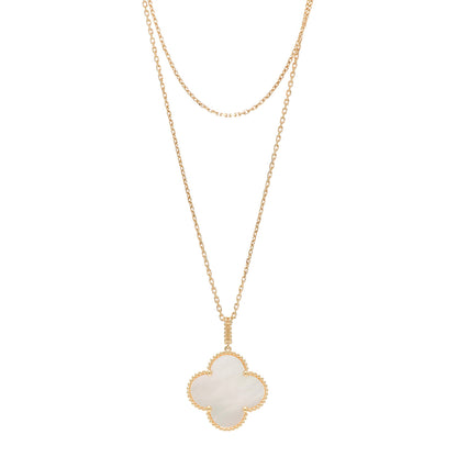 Van Cleef & Arpels 18K Yellow Gold Mother of Pearl Magic Alhambra Long Necklace 1 of 6