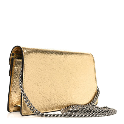 Gucci Metallic Calfskin Super Mini Dionysus Shoulder Bag Gold 3 of 10