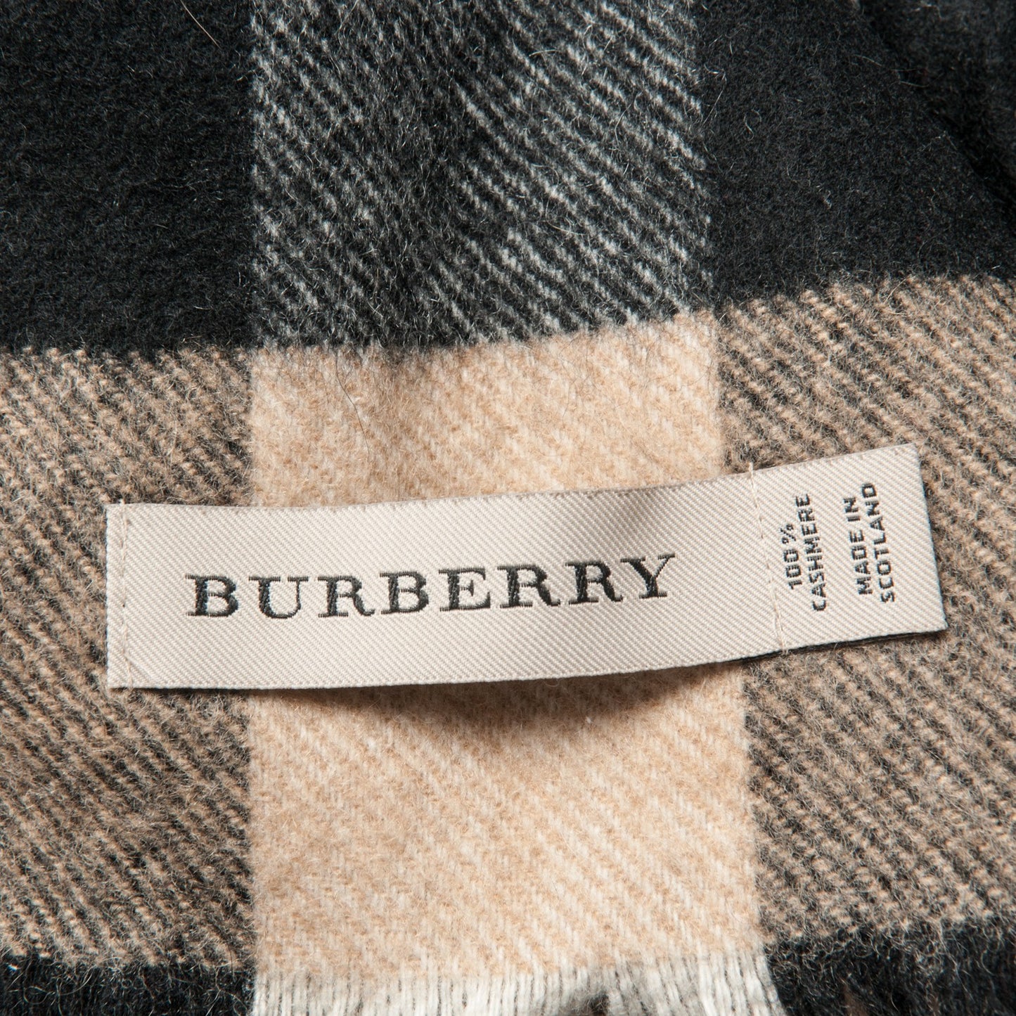 Cashmere Giant Exploded Check Scarf Camel