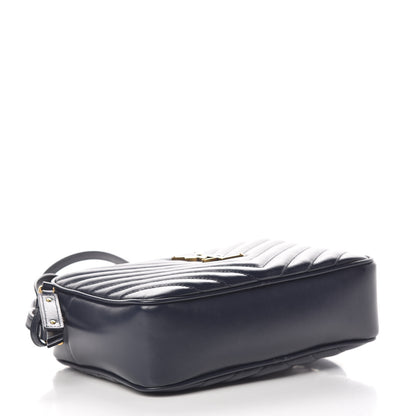 Saint Laurent Calfskin Matelasse Monogram Lou Camera Bag Navy 4 of 17