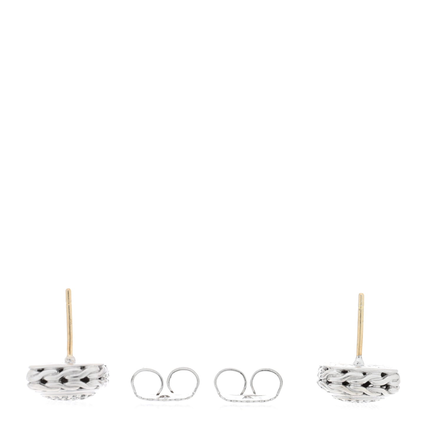 Sterling Silver Diamond Classic Chain Square Earrings