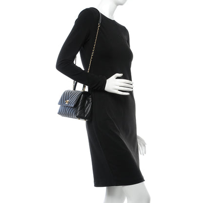 Chanel Caviar Chevron Quilted Mini Coco Handle Flap Black 2 of 8