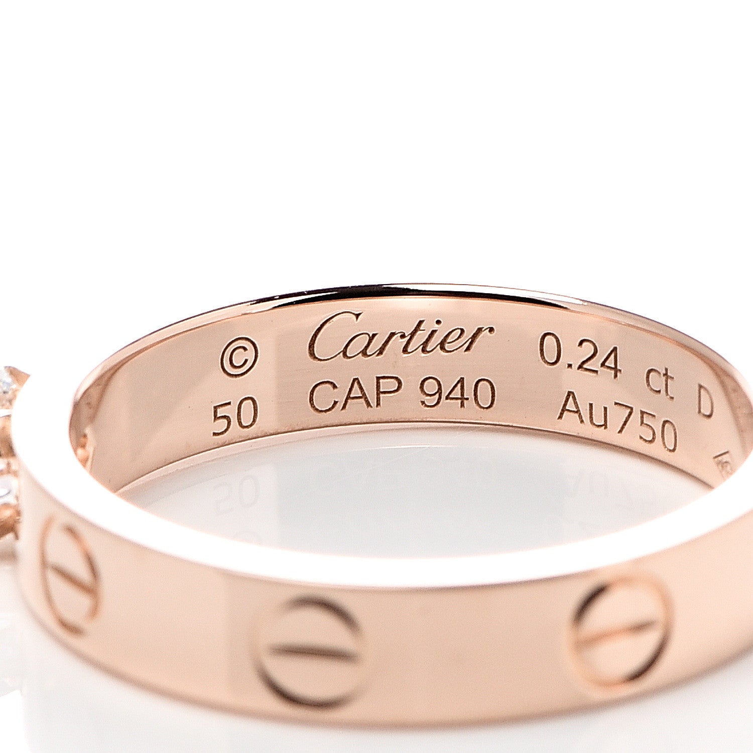 Cartier 18K Pink Gold Diamond .24ct LOVE Solitaire Engagement Ring 50 5.25 4 of 4