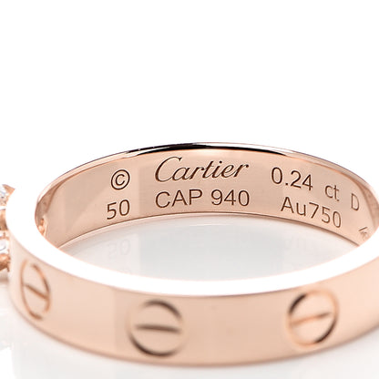 Cartier 18K Pink Gold Diamond .24ct LOVE Solitaire Engagement Ring 50 5.25 4 of 4