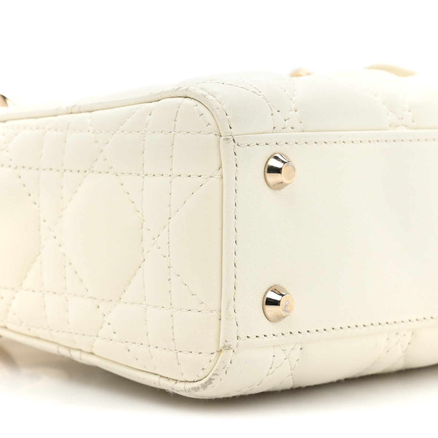 Lambskin Cannage DiorAmour Mini Lady Dior White