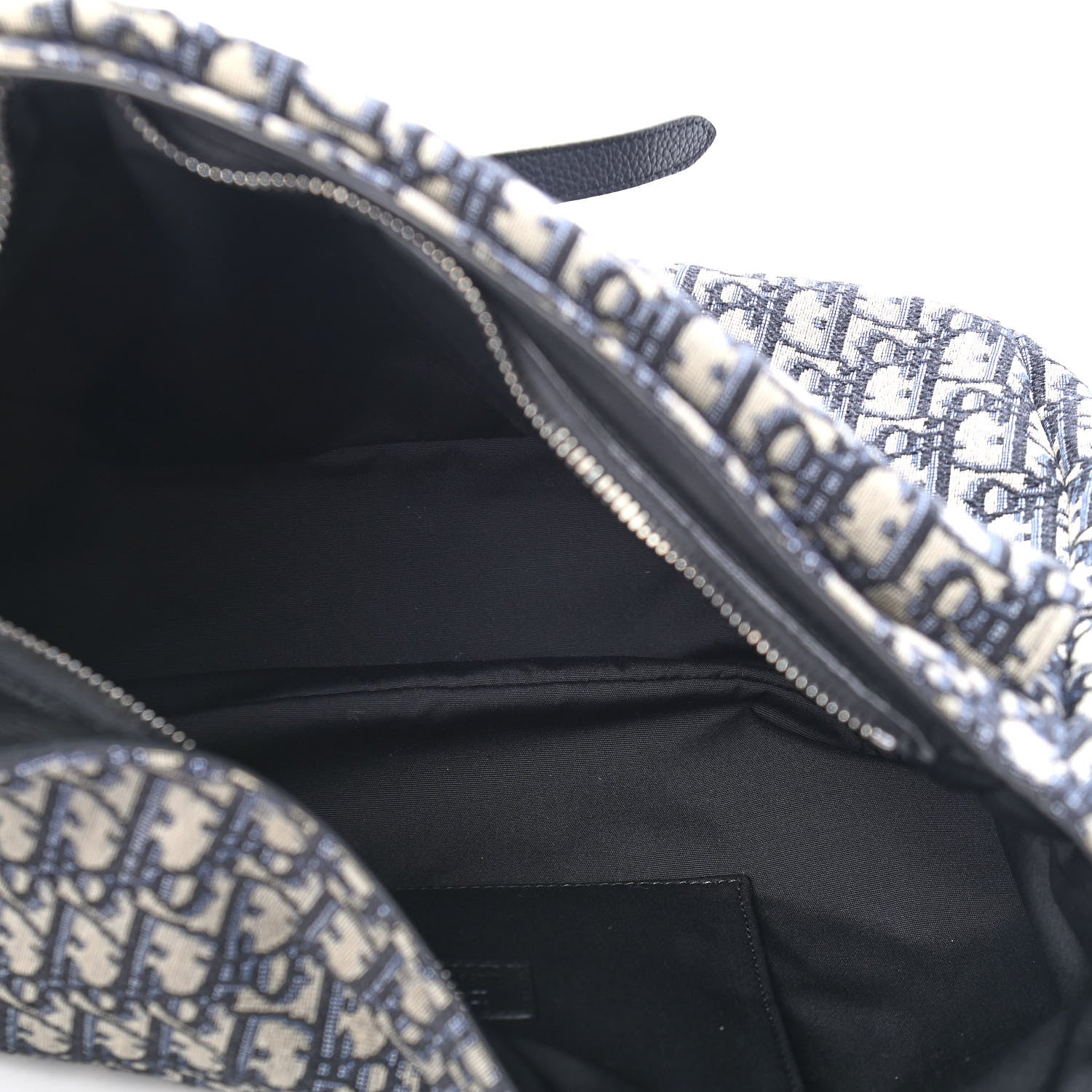 Christian Dior Oblique Soft Saddle Bag Beige Black 5 of 9