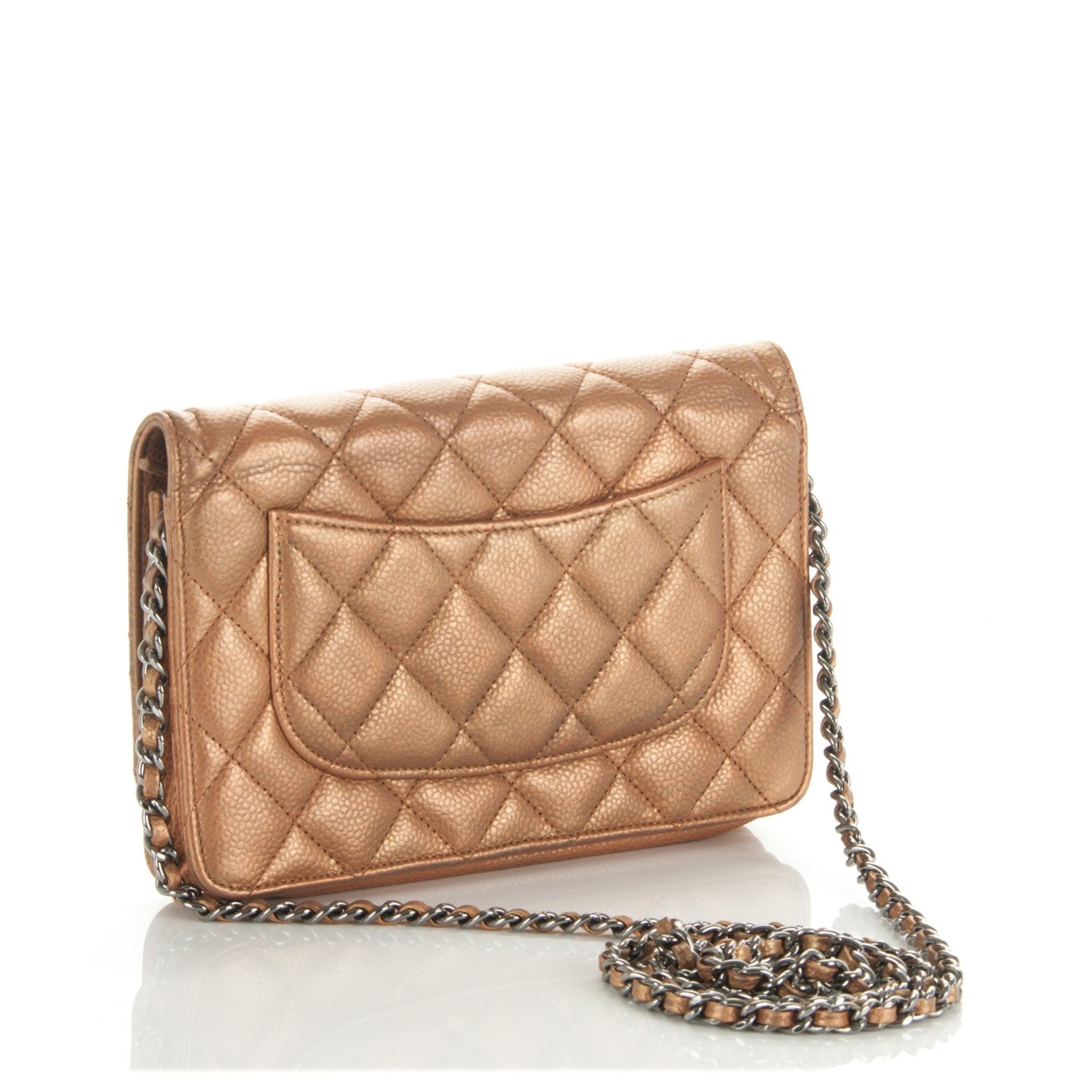 Chanel Caviar Quilted Wallet On Chain WOC Copper 3 of 8