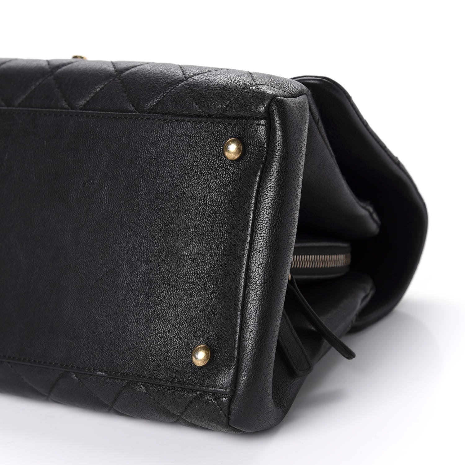 Chanel Shiny Sheepskin Quilted Large Trapezio Flap Black 7 of 13