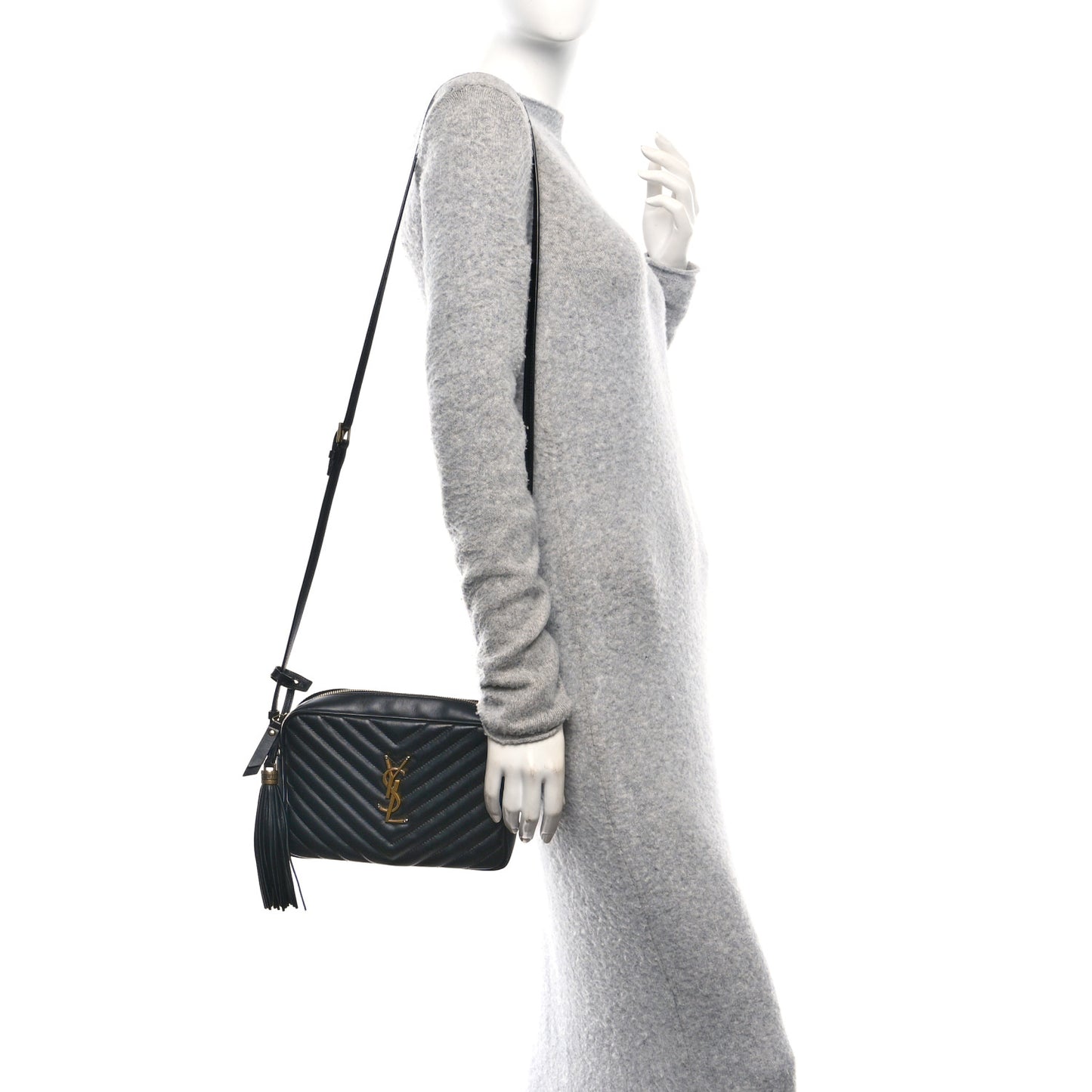 Calfskin Matelasse Monogram Lou Camera Bag Black