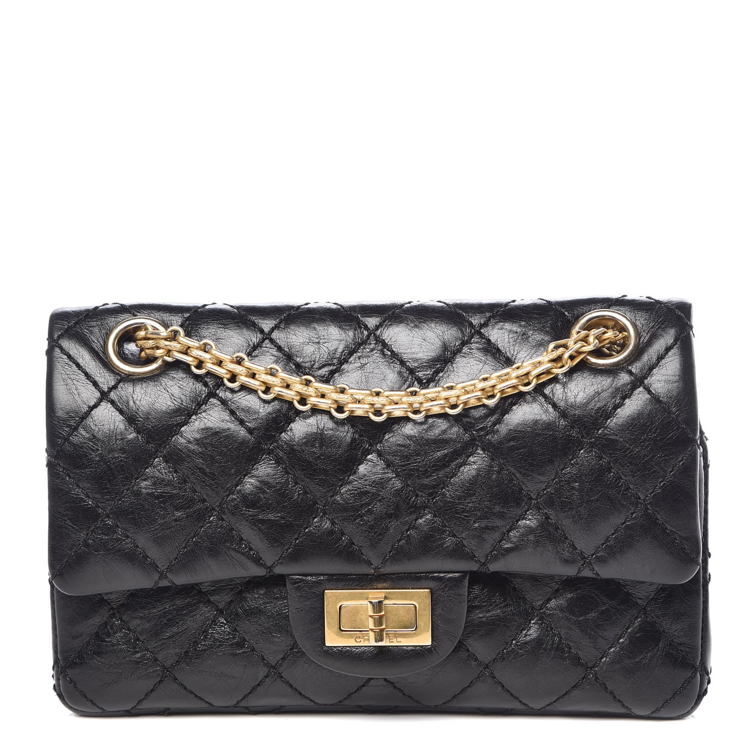Chanel Aged Calfskin Quilted 2.55 Reissue 224 Flap Black 1 of 9