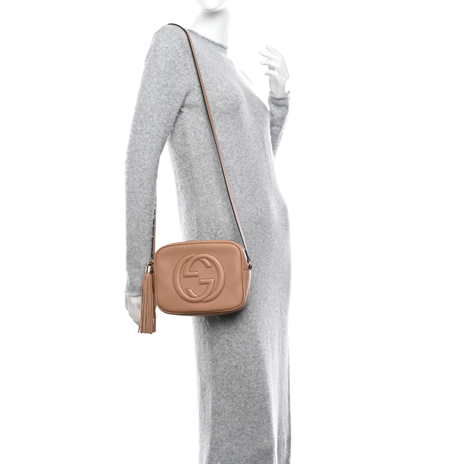 Gucci Pebbled Calfskin Small Soho Disco Bag Camelia 2 of 12