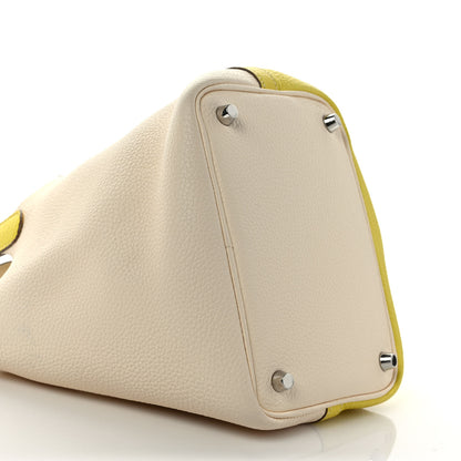 Hermes Taurillon Clemence Casaque Picotin Lock 18 PM Lime Nata 7 of 8