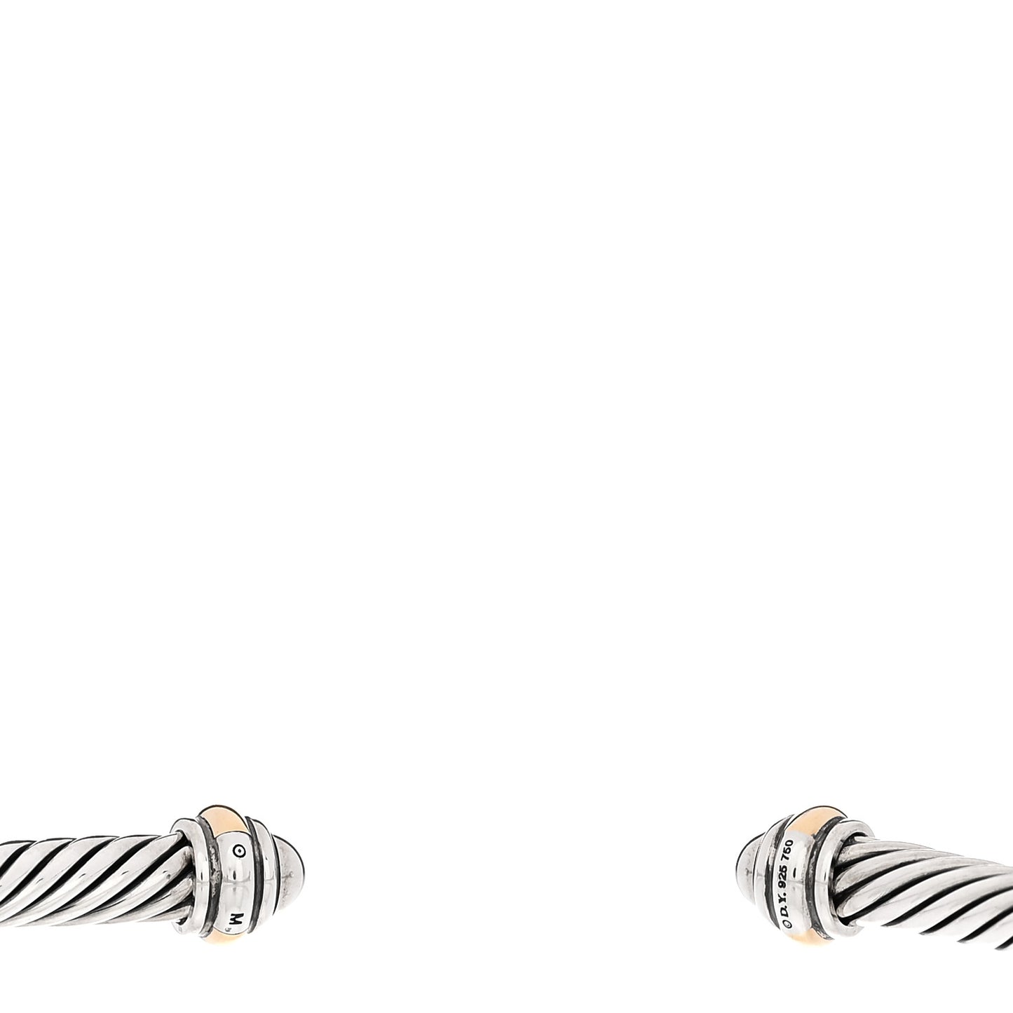 Sterling Silver 18K Yellow Gold 4mm Cable Classics Bracelet