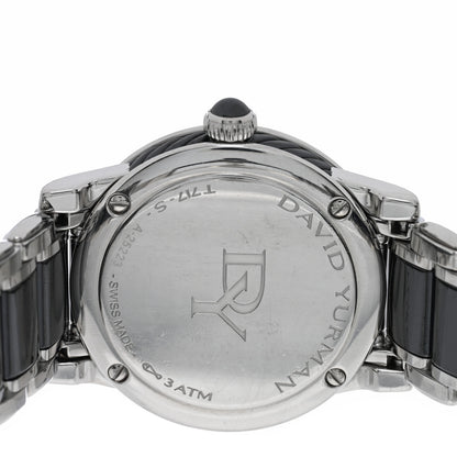 David Yurman Stainless Steel Ceramic Diamond Bezel 30mm Classic Quartz Watch Black 4 of 5