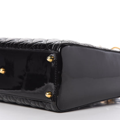 Christian Dior Patent Cannage Large Lady Dior Black 7 of 10