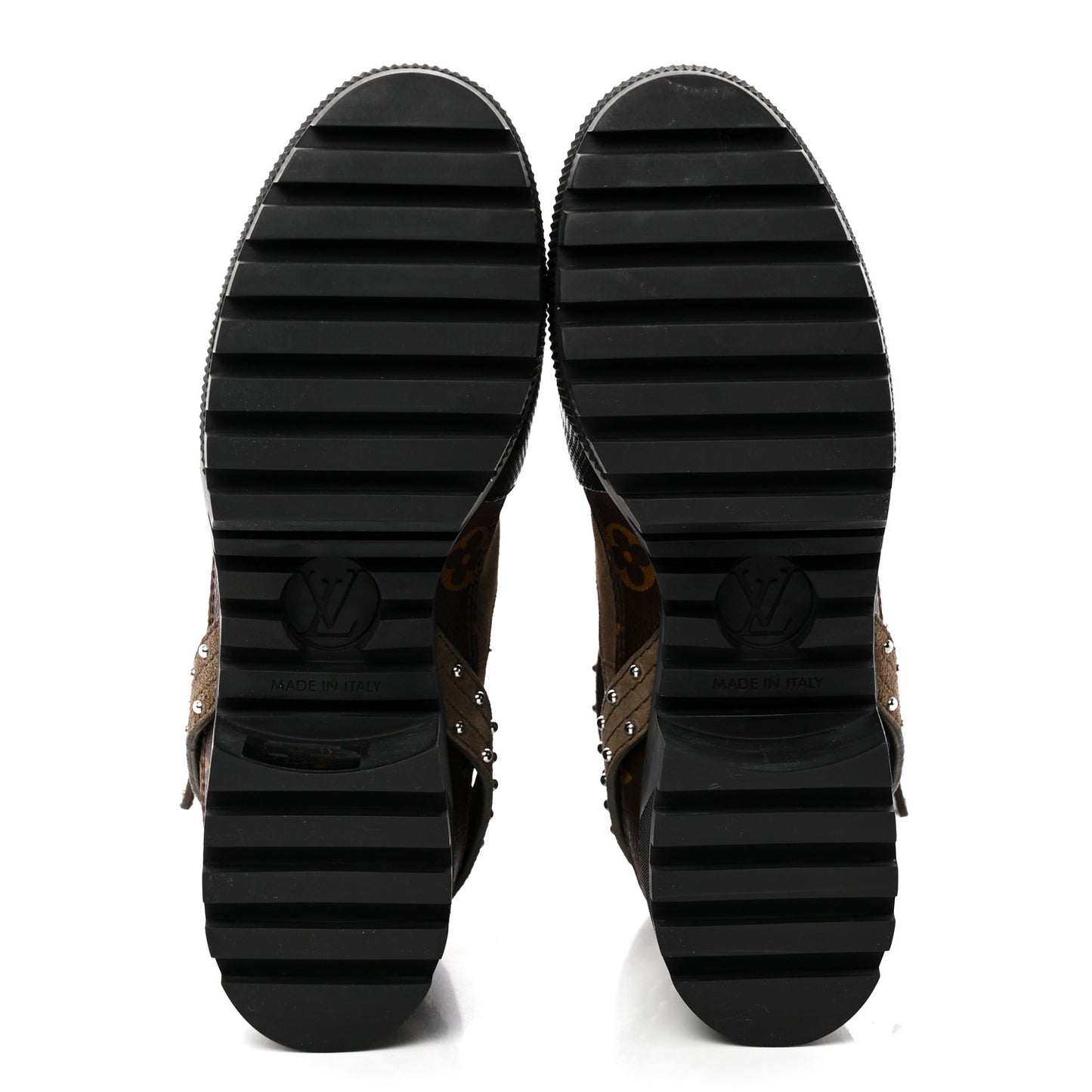 Suede Calfskin Monogram Laureate Platform Desert Boots 36.5 Kaki
