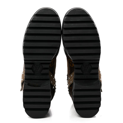 Louis Vuitton Suede Calfskin Monogram Laureate Platform Desert Boots 36.5 Kaki 5 of 12