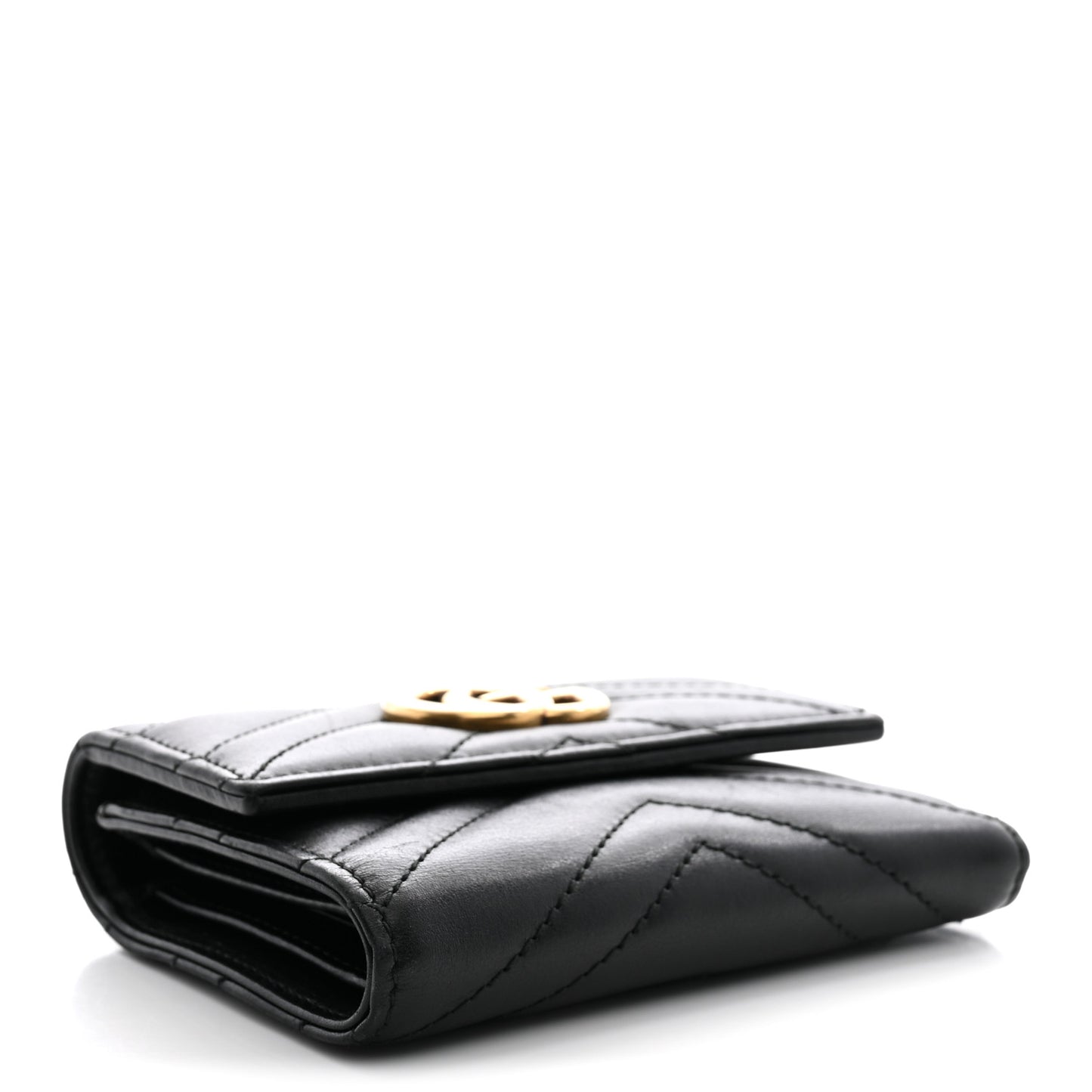 Calfskin Matelasse GG Marmont Wallet Black Black
