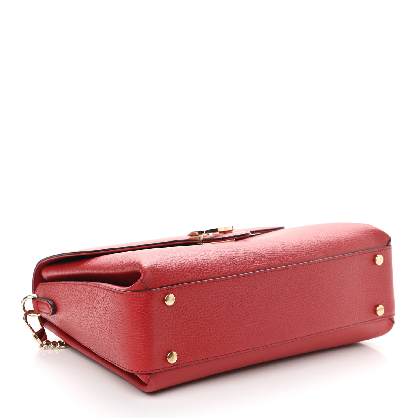 Dollar Calfskin Medium Interlocking G Top Handle Shoulder Bag Red