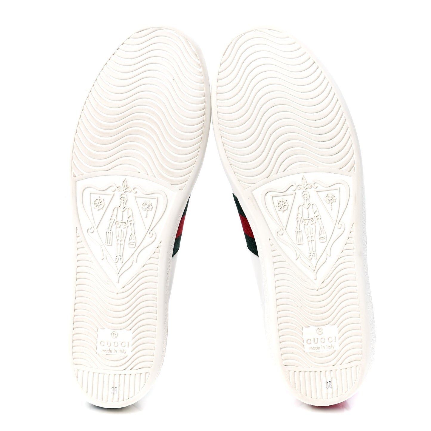 Calfskin Ayers Bee Embroidered Womens Ace Sneakers 38 White Green