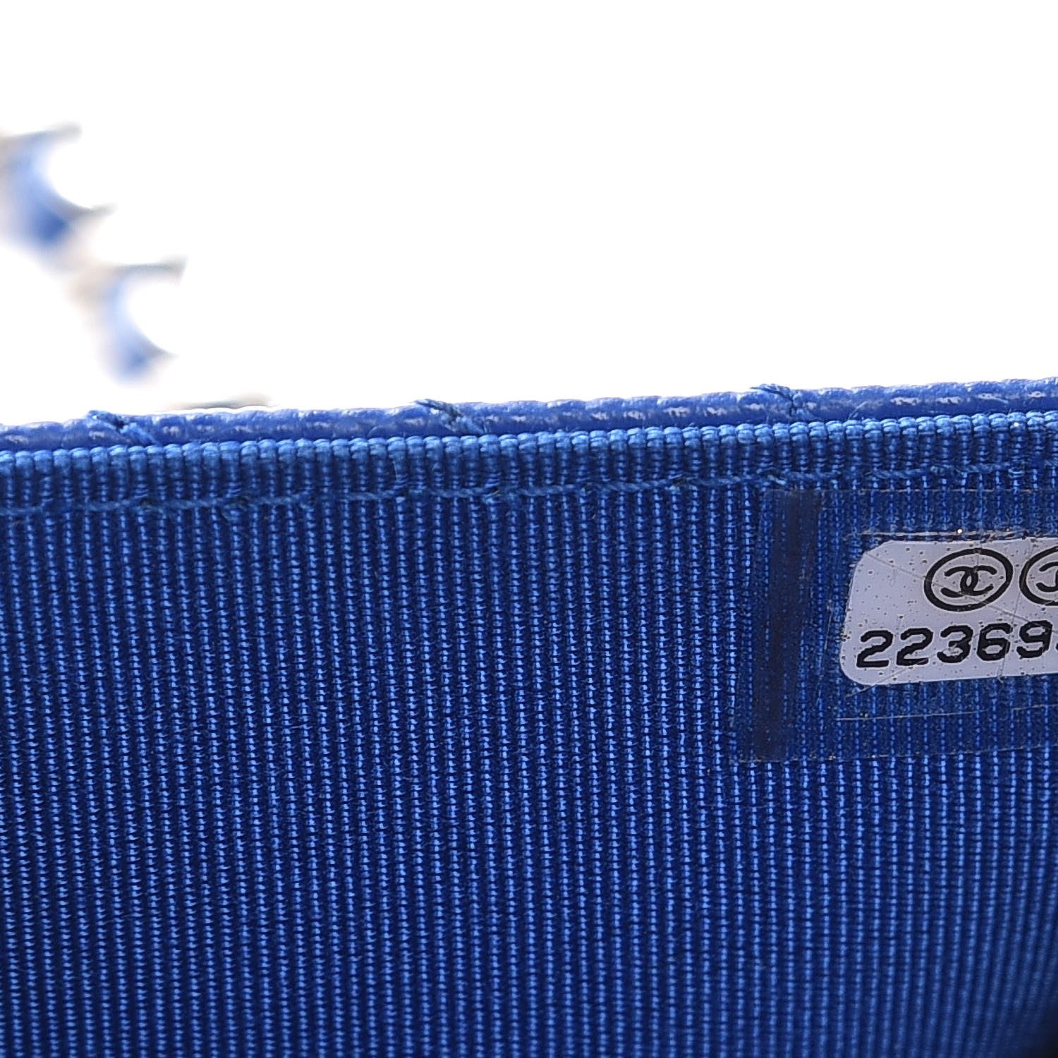 Chanel Caviar Chevron Quilted Wallet On Chain WOC Bright Blue 8 of 8