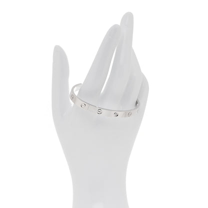Cartier 18K White Gold 1 Diamond LOVE Cuff Bracelet 18 2 of 5