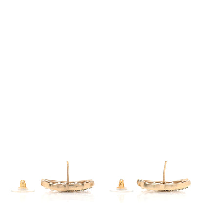 Chanel Crystal Pearl CC Earrings Gold 3 of 4