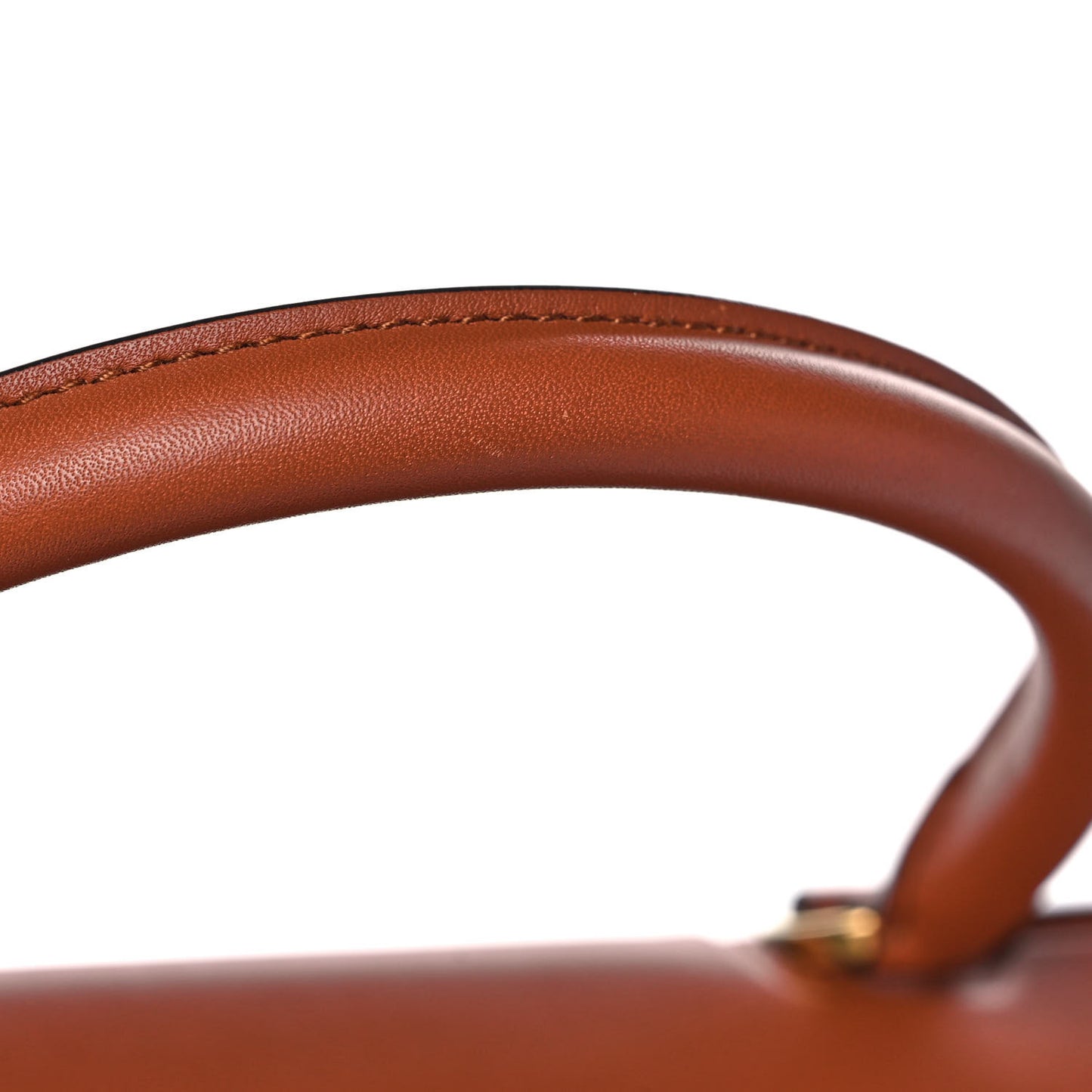 Calfskin Trifolio Top Handle Bag Siena Tan