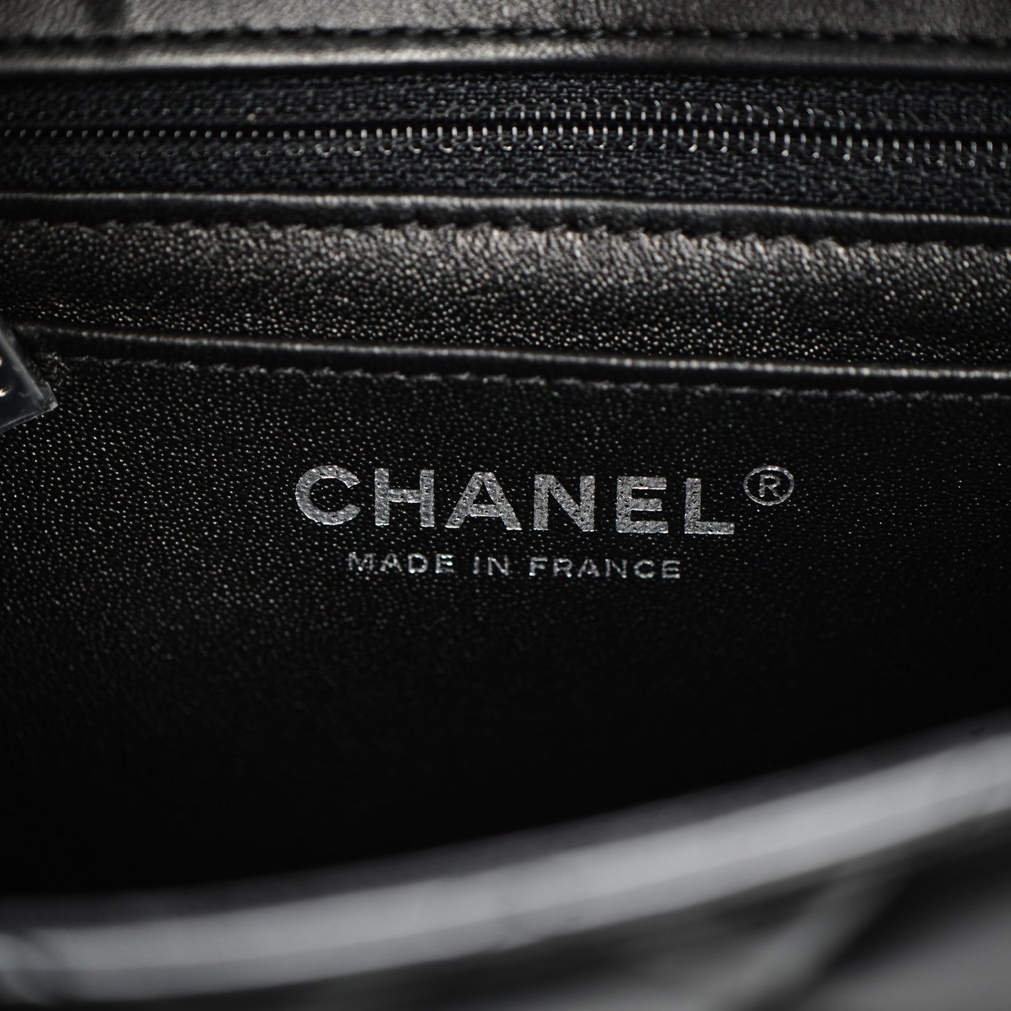 Lambskin Quilted Mini Square Flap Black
