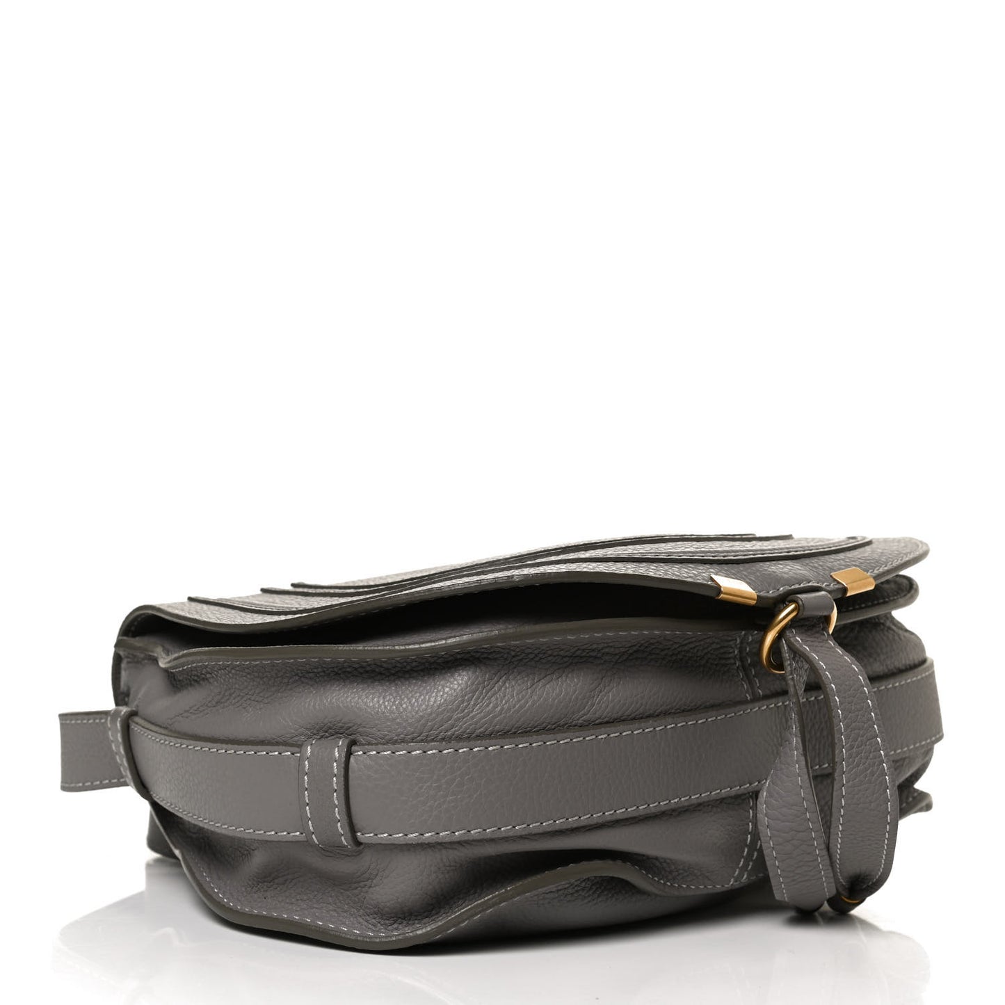 Calfskin Medium Marcie Round Crossbody Bag Cashmere Grey