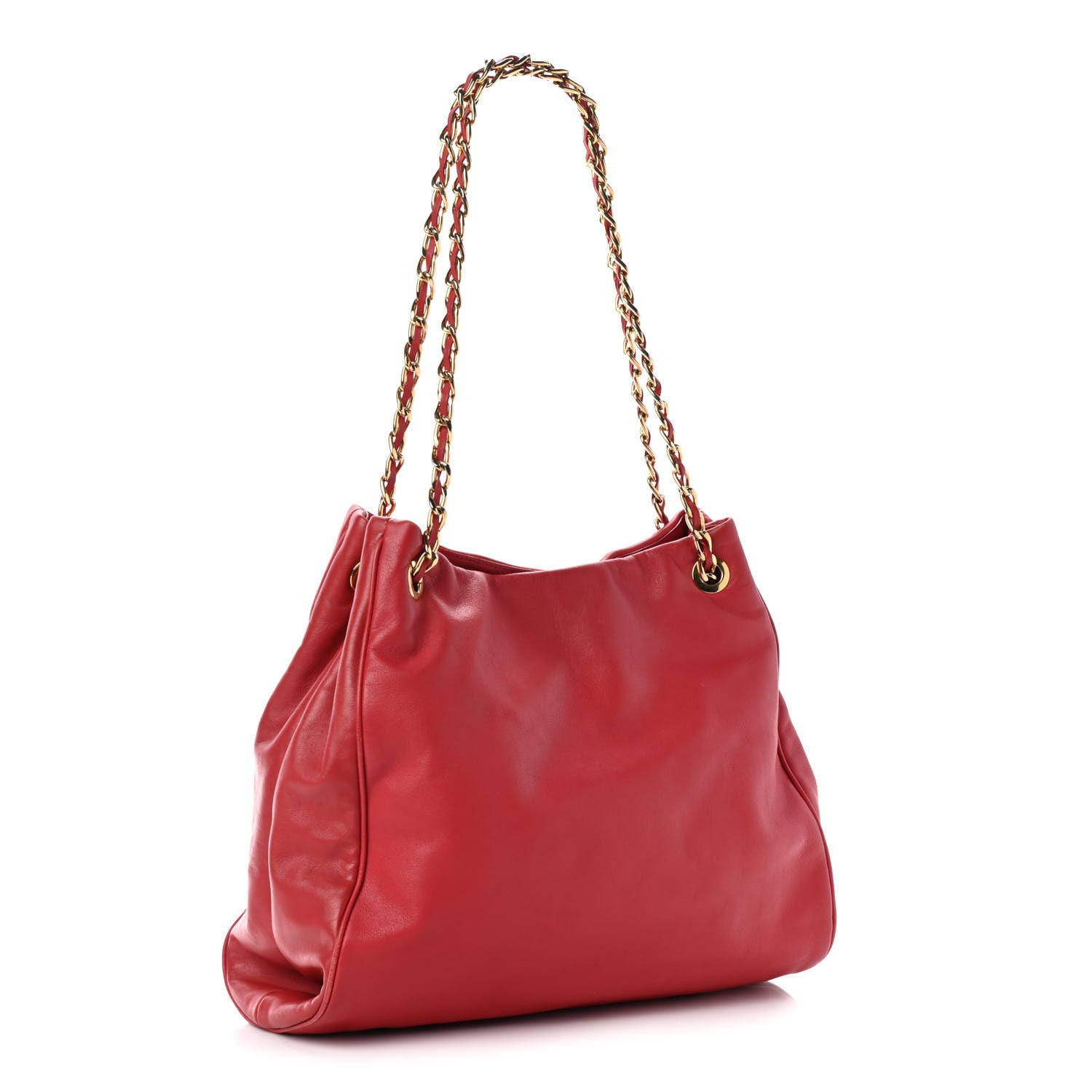 Prada Soft Calf Chain Tote Rosso 3 of 9