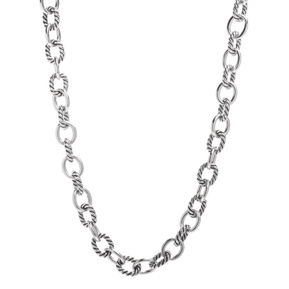 David Yurman Sterling Silver 10mm Medium Oval Link Necklace 1 of 5