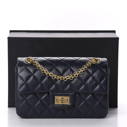 Chanel Aged Calfskin Quilted 2.55 Reissue Mini Flap Navy 11 of 11